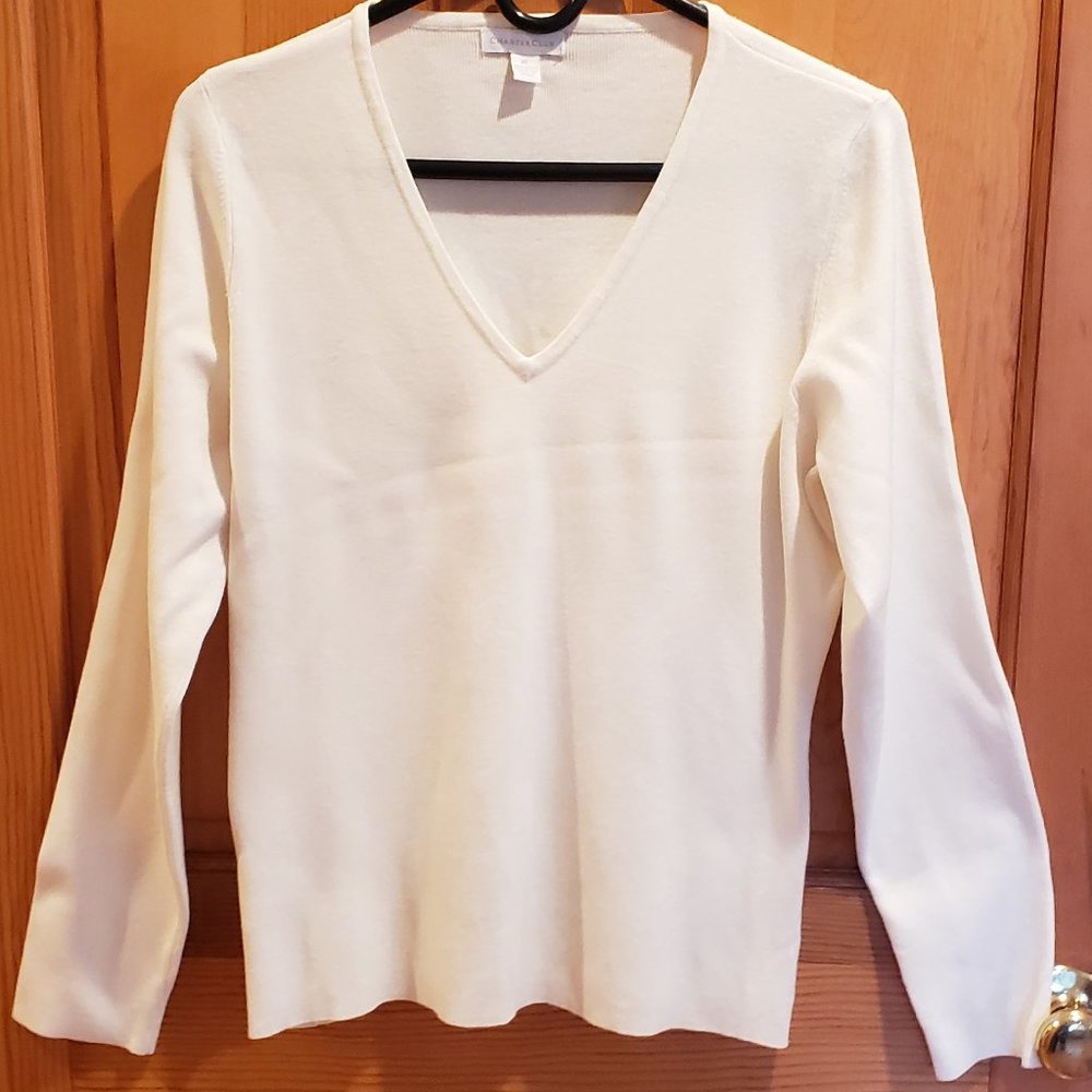 Charter Club Women's V-Neck, Pullover, Long Sleeve Sweater, Size:  XL
